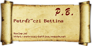 Petróczi Bettina névjegykártya