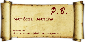 Petróczi Bettina névjegykártya