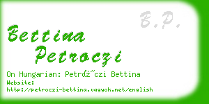 bettina petroczi business card